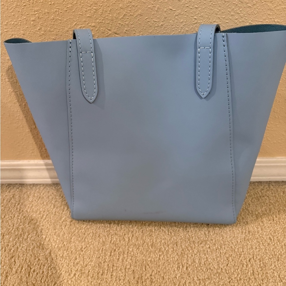 Portland Leather Light Blue Women's Tote - Rare! - Picture 3 of 4